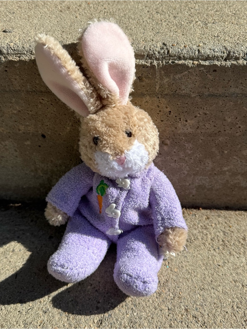 PlushLand Vintage Bunny in Pjs Bean Bag Plush- Missing Chick